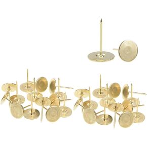 Premium Flat Head Nails - Multipurpose Upholstery Nails, Decorative Nail Heads, Brass Thumb Tacks, Anti Walk Pins, and Wall Tacks for Secure Fixing & DIY Projects（100PCS）