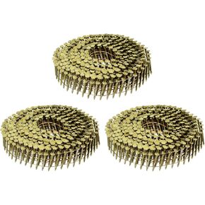 uxcell 1200 Count Siding Nails 1-3/4" x 0.083" 15-Degree Ring Shank Full Round Head Collated Wire Coil-for Lath and Sheathing Materials
