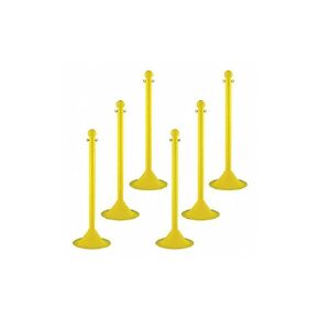 Mr. Chain 91502-6 Yellow Stanchion, 2" link x 41" Overall Height, Pack of 6