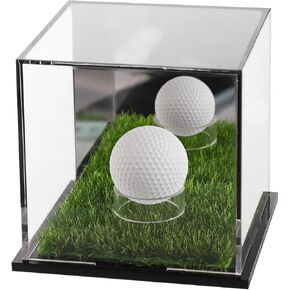 Golf Ball Display Case Single, 3.82x3.54x3.54in Golf Ball Square Display Case Small Golf Ball Case Holder Souvenir Case Stand Hole-in-One Acrylic Golf Ball Display Case for Golf Memorabilia