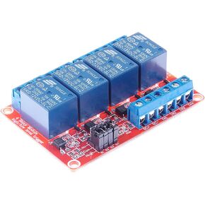 DC 24V 4-Ch Relay Module with Optocoupler Relay Relay Board High and Low Trigger with LED Load 10A DC 30V AC 250V for PLC Automation Control, Industrial System Control(DC 24V 10A, 4-Channel) in Kuwait