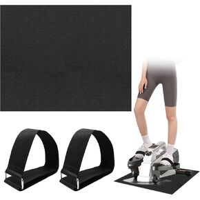 Rainmae Ellipse Leg Exerciser Machine Non-Slip Mat with Pedal Straps, Apply to Under Desk Elliptical Peddler While Sitting, for Leg Training Seated Foot Pedal Exerciser Equipment Protect Floor