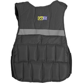 GoFit Padded Adjustable Weighted Vest - Resistance Training,gray,10 pounds,GF-WV10