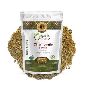 Organic Way Chamomile Flowers Powder (Matricaria chamomilla) - European Wild-Harvest | Organic & Kosher Certified | Non GMO & Gluten Free | USDA Certified | Origin - Albania (1/4 LBS / 4 Oz)