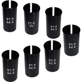 Set of 7 Sizes Bike Seat Post Adapter Shim Seat Post Adapter Bicycle Seat Tube Conversion Sleeve 27.2mm to 28.6/30/30.4/30.8/30.9/31.6/33.9mm 60mm Length Aluminum Alloy for Road Mountain Bik