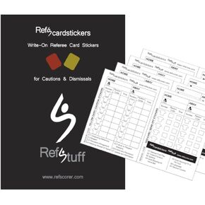 RefStuff RefScardstickers - Football Soccer Referee Write-On Referee Card Match Day Record Stickers (Pack of 40)