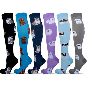 LEOSTEP Compression Socks for Women and Men Circulation, Knee High Stockings Support for Nurses, Cycling, Hiking, Running