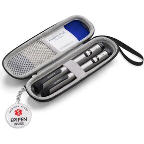 Insulin Cooler Travel Case, Portable Insulin Travail Case, Insulin Cooling Case Insulated Organizer for Insulin Pens，Includes EPIPEN INSIDE Tag and NFC Can Edit Business Cards (Blue)