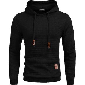COOFANDY Mens Hooded Sweatshirt Casual Long Sleeve Drawstring Waffle Knit Pullover Hoodies