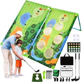Sticky Golf Chipping Game Mat & Golf Cornhole Training Practice Mat, Stick Golf Standable Indoor Outdoor Hitting Mat, Adult Youth Family Kids Patio Party Garden Game, Equipment Golf Set Backyard Golf