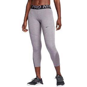 Nike Womens Pro Crop Tights (Gunsmoke/HTR/Gunsmoke/Black, X-Large)
