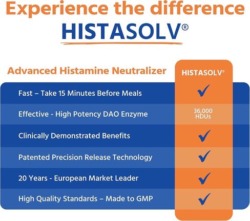HISTAsolv Histamine Neutralizing Diamine Oxidase (DAO) Enzyme, Extra Strength 36,000 HDUs, Dietary Supplement for Histamine Breakdown, Lactose & Gluten Free DAO Supplement, Pack of 10 in Saudi Arabia