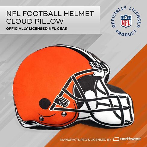 Northwest NFL Helmet Football Super Soft Plush Pillow - 16" - Decorative Pillows for Sofa or Bedroom - Perfect for Game Day (Cleveland Browns - Orange) in Saudi Arabia
