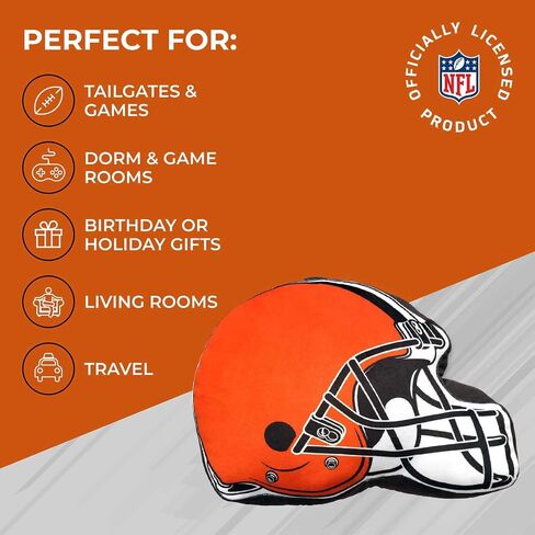 Northwest NFL Helmet Football Super Soft Plush Pillow - 16" - Decorative Pillows for Sofa or Bedroom - Perfect for Game Day (Cleveland Browns - Orange) in Saudi Arabia