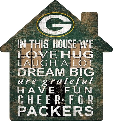 لافتة منزل Green Bay Packers من Fan Creations NFL Green Bay Packers للجنسين، لون الفريق، 12 بوصة in Saudi Arabia