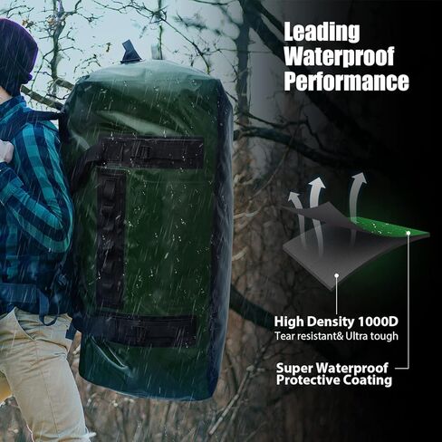 Buffalo Gear Large Waterproof Dry Bag - 150L Super Waterproof Duffel Bag Heavy Duty Waterproof Travel Bag for Boating Kayaking Motorcycling Hunting Camping in Kuwait