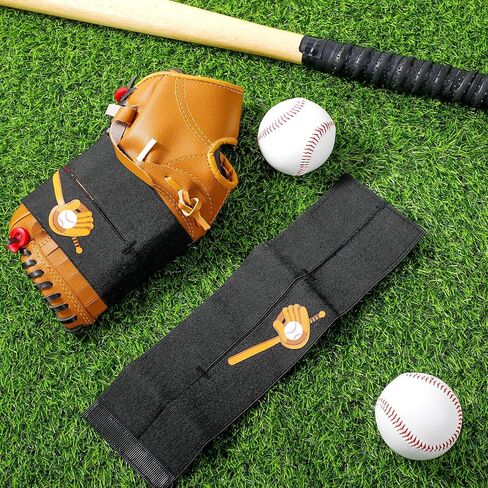 قطعتان من قفازات البيسبول ملفوفة بحزام قفازات البيسبول والكرة اللينة للحفاظ على تشكيل الجيب بسرعة، سهلة الارتداء والخلع، ملحقات قفازات البيسبول تناسب معظم مقاسات القفازات in Kuwait