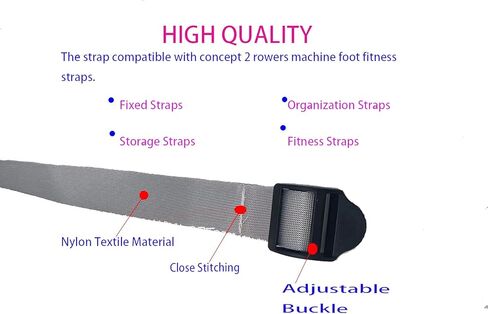 ملحقات آلة التجديف تناسب أحزمة القدم البديلة المتوافقة مع موديلات D & E Rowers، حزام ثابت لممارسة الدراجة، متعدد الوظائف، أشرطة نايلون قابلة للتعديل، أقدام اللياقة البدنية، الصحة (قطعتان رمادية) in Kuwait