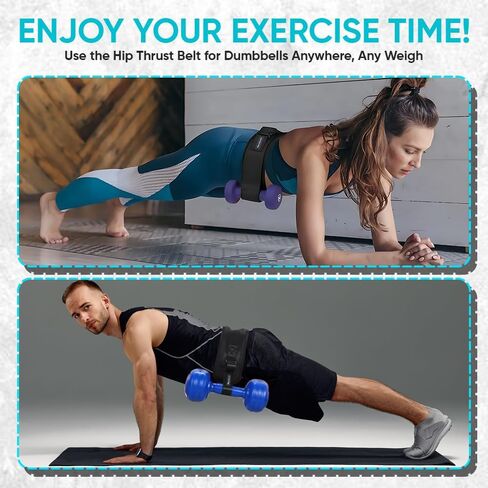 Customizable Hip Thrust Belt Strap for Dumbbells, Glute Exercise Gear, Perfect for Weightlifting, Home Workout with Added Comfort, The Ultimate Booty Sculptor in Saudi Arabia