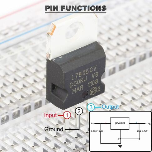 L7805CV L7805 Three-Terminal Voltage Regulator Output 5V 1.5A Integrated Circuits Linear Positive Voltage Regulators TO-220 with Aluminum Heatsink Screwdriver Mounting Kits(20 pcs) in Saudi Arabia
