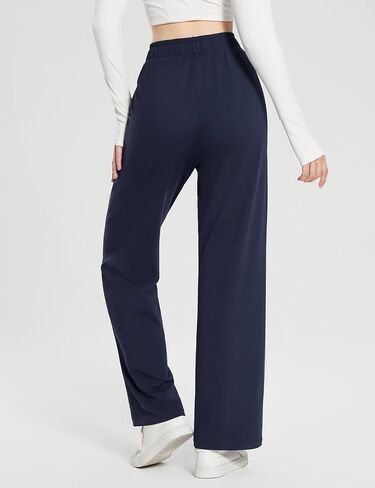BALEAF السراويل الحرارية المبطنة بالصوف النساء Sweatpants واسعة الساق مقاومة للماء صالة عادية مع جيوب اليوغا تجريب in Saudi Arabia