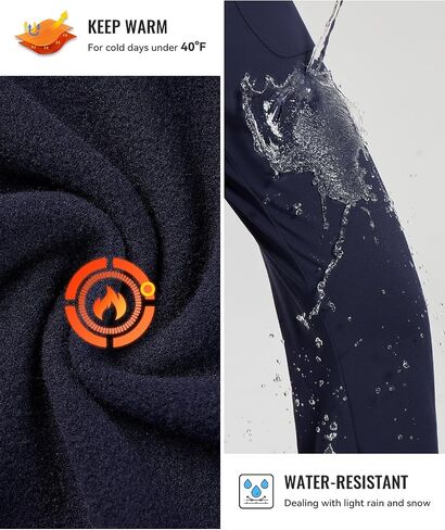 BALEAF السراويل الحرارية المبطنة بالصوف النساء Sweatpants واسعة الساق مقاومة للماء صالة عادية مع جيوب اليوغا تجريب in Saudi Arabia