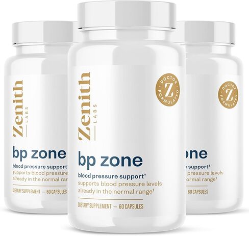Zenith Labs BP Zone Natural Blood Pressure Supplement Advanced Formula Blood Pressure Capsules - Herbal Extract Pills to Help Lower BP Naturally - Circulatory, Cardiovascular Health Support - 6 Pack in Saudi Arabia
