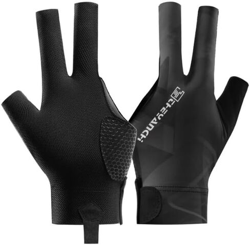 BXT 3 Finger Billiards Gloves Breathable Mesh Billiard Pool Gloves Left Hand Shooters Snooker Cue Sport Glove Show Gloves Predator Anti-Skid for Women Men Billiard Shooters Carom Sports Accessories in Saudi Arabia