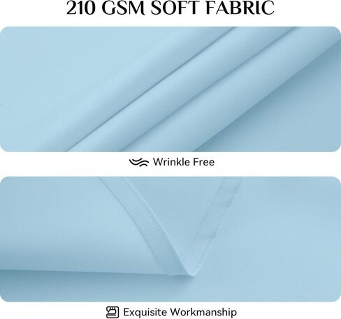 Softalker Round Tablecloth, Waterproof & Stain Resistant Table Cloth Wrinkle Free Fabric Washable 210GSM Polyester Table Cover for Spring/Party/Outdoor - 108 inch,Baby Blue in Saudi Arabia