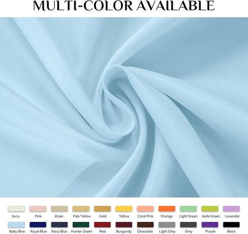 Softalker Round Tablecloth, Waterproof & Stain Resistant Table Cloth Wrinkle Free Fabric Washable 210GSM Polyester Table Cover for Spring/Party/Outdoor - 108 inch,Baby Blue in Saudi Arabia