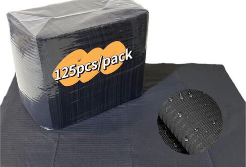 125pcs/Pack Black Disposable Dental Bibs, 13"x 18" 3ply Waterproof Tattoo Bibs, Patient Bibs, Nail Mats, Lash Supplies, Napkin, Towels, Table and Tray Covers. in Saudi Arabia