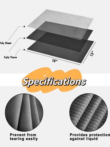 125pcs/Pack Black Disposable Dental Bibs, 13"x 18" 3ply Waterproof Tattoo Bibs, Patient Bibs, Nail Mats, Lash Supplies, Napkin, Towels, Table and Tray Covers. in Saudi Arabia