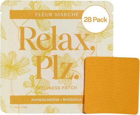 Fleur Marche Relax, Plz Botanical Supplement Patch - Calming & Relaxing Wellness Patch with Ashwagandha, Chamomile & Other Powerful Adaptogens - Highly Bioavailable - 28 Patches in Saudi Arabia