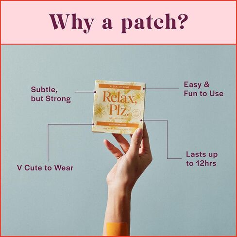 Fleur Marche Relax, Plz Botanical Supplement Patch - Calming & Relaxing Wellness Patch with Ashwagandha, Chamomile & Other Powerful Adaptogens - Highly Bioavailable - 28 Patches in Saudi Arabia
