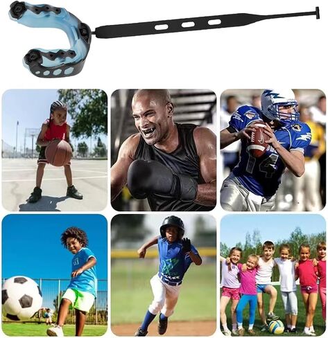 8 Packs Football Mouth Guard with Strap, Soft Sports Mouthguard Youth Mouth Guard for Boxing, Hockey, Basketball, Lacrosse, Rugby in Saudi Arabia