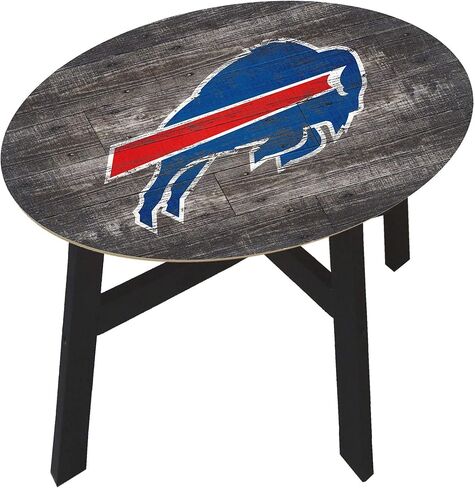 طاولة جانبية من الخشب المتعثر تحمل شعار Fan Creations Buffalo Bills in Saudi Arabia
