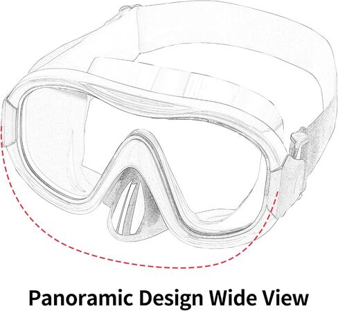 Diving Mask , Professional Anti-Fog Snorkel Goggles, Anti-Leak Swim Mask with Soft Adjustable Strap & Mesh Bag, Earplug in Kuwait