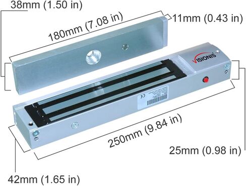 Visionis FPC-5284 التحكم في الوصول بباب واحد خارج الباب المتأرجح 600 رطل Maglock + VIS-3000 لوحة مفاتيح خارجية / قارئ مستقل مع وحدة تحكم صغيرة + Wiegand 26، بدون برامج، بطاقة EM، 1000 مستخدم + مجموعة PIR in Saudi Arabia