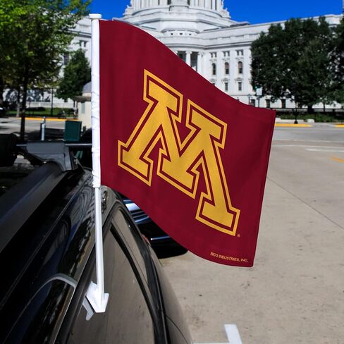 علم سيارة Rico Industries NCAA Minnesota Golden Gophers الأساسي مزدوج الجوانب - 40.64 سم × 48.26 سم - عمود قوي يتم تثبيته على السيارة/الشاحنة/السيارات in Saudi Arabia