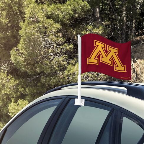 علم سيارة Rico Industries NCAA Minnesota Golden Gophers الأساسي مزدوج الجوانب - 40.64 سم × 48.26 سم - عمود قوي يتم تثبيته على السيارة/الشاحنة/السيارات in Saudi Arabia