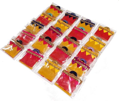 Haldi Kumkum | Set of 20 | Pasupu kumkum | Tamboolam | Pooja|Return Gift | Give Away | Made in India in Saudi Arabia