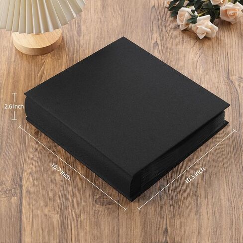 ألبوم صور بوتريشر مقاس 8 × 10 160 جيبًا من الكتان، ألبوم صور مقاس 8 × 10، كتاب صور مقاس 8 × 10 للعائلة والذكرى السنوية للزفاف وإجازة الطفل باللون الأسود in Kuwait