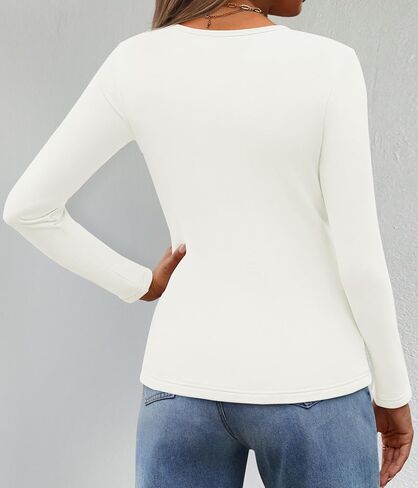 ZESICA Women's Long Sleeve Crewneck Fleece Shirts 2024 Fall Winter Thermal Casual Slim Fit Pullover Tops in Saudi Arabia
