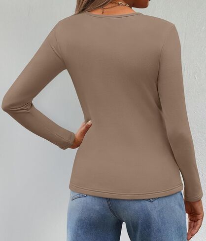 ZESICA Women's Long Sleeve Crewneck Fleece Shirts 2024 Fall Winter Thermal Casual Slim Fit Pullover Tops in Saudi Arabia