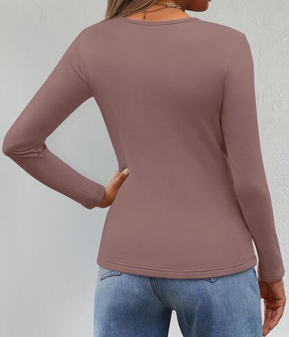 ZESICA Women's Long Sleeve Crewneck Fleece Shirts 2024 Fall Winter Thermal Casual Slim Fit Pullover Tops in Saudi Arabia