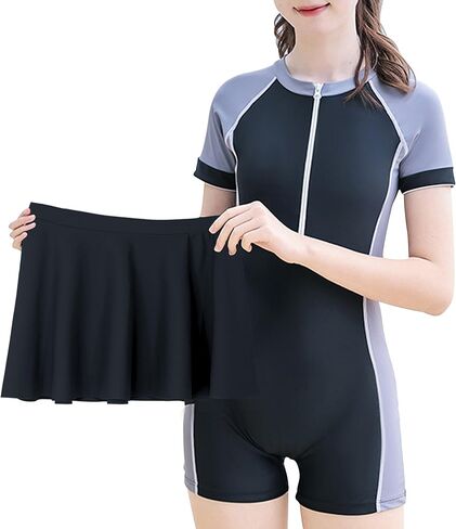 Happy Cherry Girls Short Sleeve Swimsuit Front Zip Sun Protection Bathing Suit Surfing Swimming Suit in Saudi Arabia