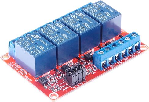DC 24V 4-Ch Relay Module with Optocoupler Relay Relay Board High and Low Trigger with LED Load 10A DC 30V AC 250V for PLC Automation Control, Industrial System Control(DC 24V 10A, 4-Channel) in Saudi Arabia
