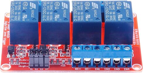 DC 24V 4-Ch Relay Module with Optocoupler Relay Relay Board High and Low Trigger with LED Load 10A DC 30V AC 250V for PLC Automation Control, Industrial System Control(DC 24V 10A, 4-Channel) in Saudi Arabia