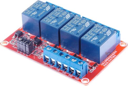 DC 24V 4-Ch Relay Module with Optocoupler Relay Relay Board High and Low Trigger with LED Load 10A DC 30V AC 250V for PLC Automation Control, Industrial System Control(DC 24V 10A, 4-Channel) in Saudi Arabia