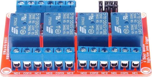 DC 24V 4-Ch Relay Module with Optocoupler Relay Relay Board High and Low Trigger with LED Load 10A DC 30V AC 250V for PLC Automation Control, Industrial System Control(DC 24V 10A, 4-Channel) in Saudi Arabia